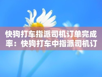 快狗打车指派司机订单完成率：快狗打车中指派司机订单的完成率及影响因素